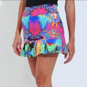 Dona Jo Women’s Bright Colorful Tennis Skort With Side and Waist Pockets Size 2!